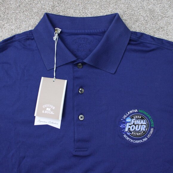 2009 Final Four Polo Shirt NWT Mens Large Blue Cutter & Buck Signature Deadstock - Picture 5 of 16
